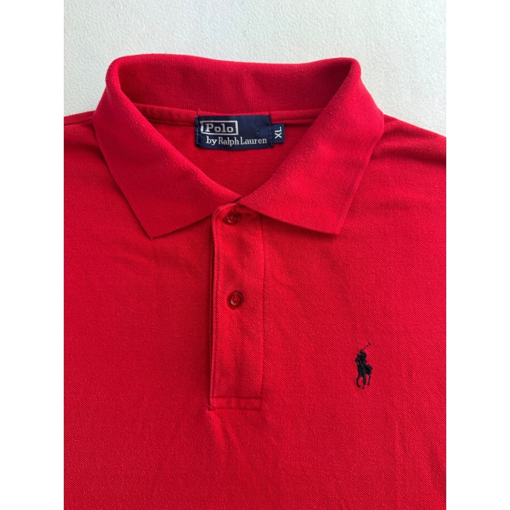 Polo Ralph Lauren Men Long Sleeve Red Classic Fit Polo Shirt XL - Picture 3 of 13